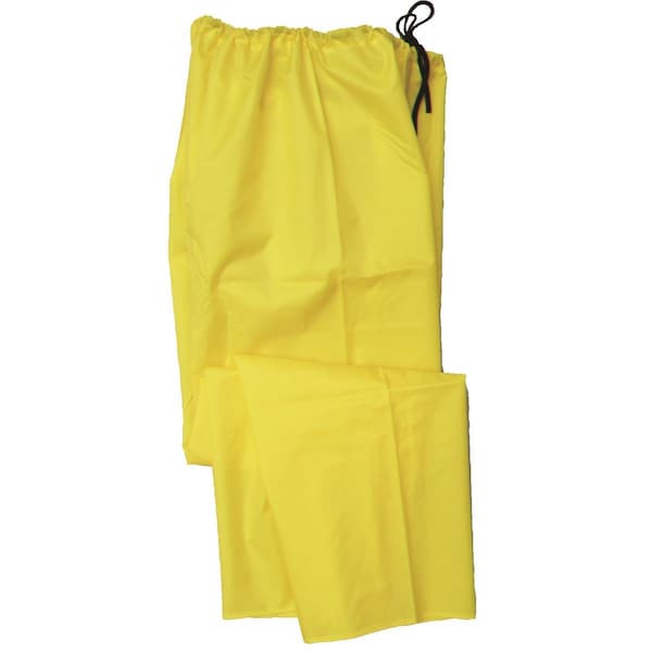 Rain Pants, Nylon, Yellow, Size 2XL